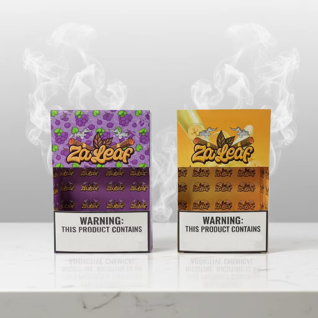 Custom Natural Fruit Flavor Cigar Wrap Packaging Bag and Display Paper Box Cigar Packaging