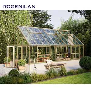 ROGENILAN structure en aluminium avec double vitrage porte pliante fenêtre véranda <span class=keywords><strong>jardin</strong></span> verre maison - Product Image 5