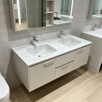 Lavabo de salle de bain en pierre frittée sur mesure, vasque monobloc sans joint, lavabo moderne blanc, usine OEM