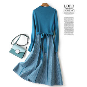 Luxury Jacquard Long Knit Women Maxi maglione Dress <span class=keywords><strong>dolcevita</strong></span> A Line Dresses Christmas Party Midi Dress Vestidos - Product Image 3