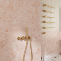 Carrelage en porcelaine terrazzo à gros grains rose 600x1200mm Mat Antidérapant Moderne pour murs de cuisine et de salle de bain
