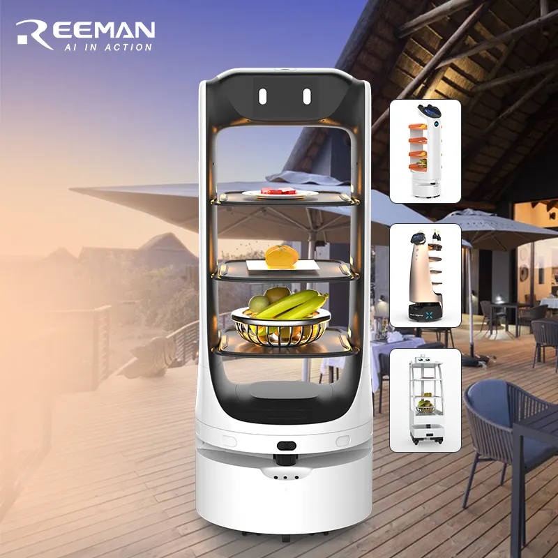 Reeman-Nuevo equipo robótico de alimentos, recarga inteligente, entrega de alimentos, Scooter, entrega en paquete IA, Robot