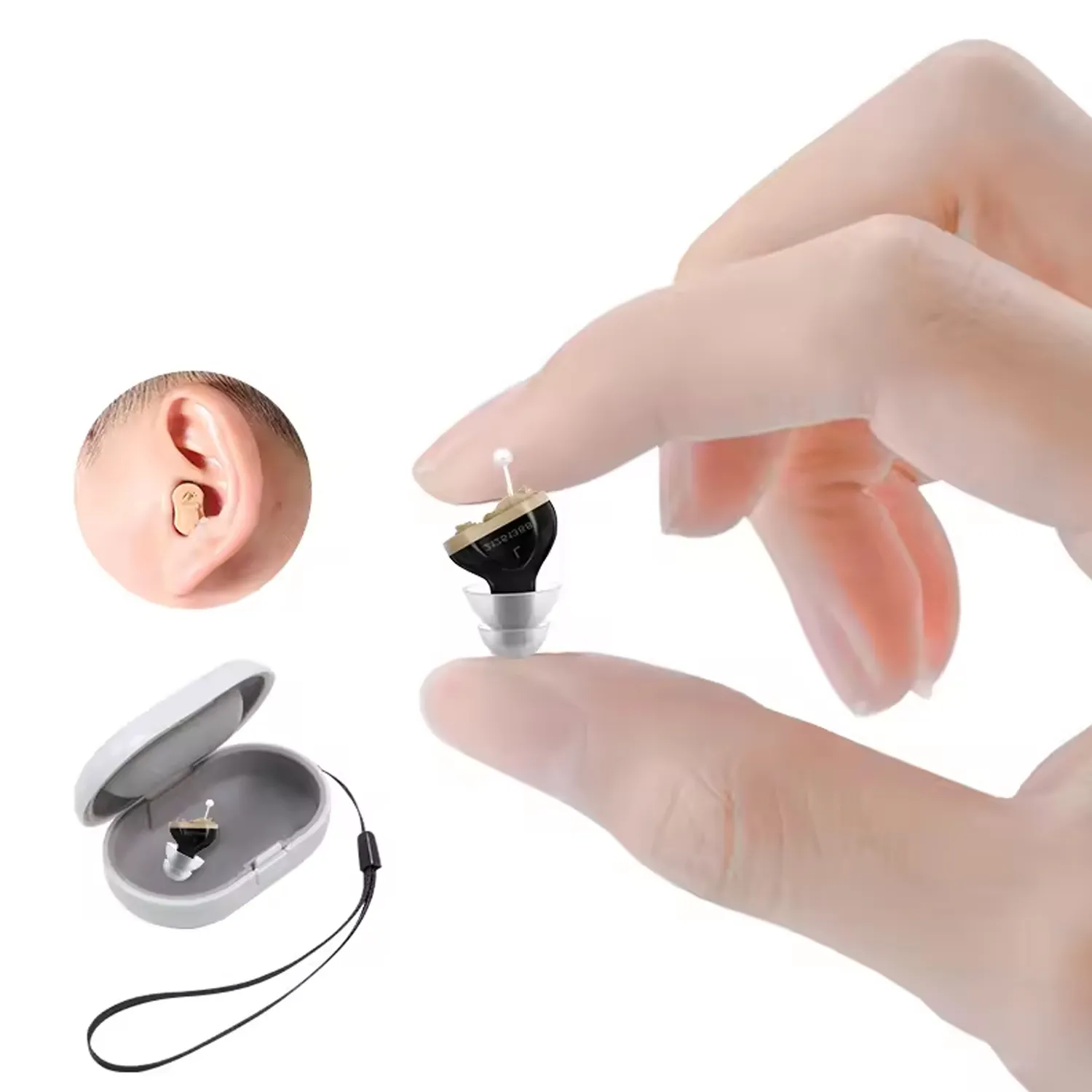 Lista de precios de audífonos Mini amplificador de sonido en el oído Batería de audífonos invisibles para personas mayores