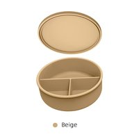 Logo personnalisé écologique récipient alimentaire pour enfant boîtes à bento micro-ondes bureau rond silicone boîte à lunch en gros pour les enfants à l'école