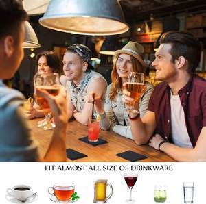 Eco Friendly Natural Cup Mat With Anti-Scratch Backing Accept Customize <b>Slate</b> Stone Coaster - Product Image 5