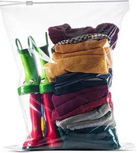 Su geçirmez temizle Shrink çanta yeniden kapatılabilir plastik kaymak fermuar ambalaj gıda giyim için biyobozunur gıda sınıfı çanta