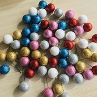 Décorations de gâteau, ornements colorés en acier inoxydable, boules de paillettes, décorations de gâteau d'anniversaire, 1 paquet de 20 pièces