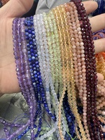 3mm 4mm Pierre Naturelle Facettes Perles Libres Cristal Gemme Améthyste Quartz Rose Lapis Sunstone Import Bead