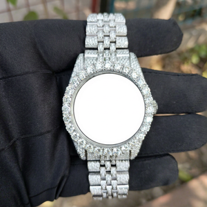 Reloj de Lujo Unisex Diamond Empire de Acero Inoxidable con Detalles de Moissanita, Esfera Cuadrada de Cristal, Movimiento Mecánico Analógico, 39 mm - Product Image 1