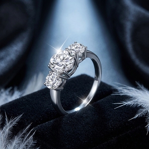 Anillos Sencillos de Plata de Ley 925 para Mujer, Anillo de Moissanita de 3 Quilates, Chapado en Oro de <span class=keywords><strong>18K</strong></span>, Anillos de Diseño de Moda al por Mayor - Product Image 3