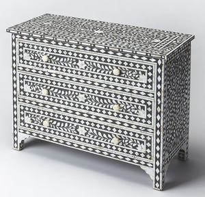 Cajón de pecho con incrustaciones de hueso Floral moderno hecho a mano, mesa de sala de estar india, muebles hechos a mano con incrustaciones de hueso/perla madre - Product Image 3