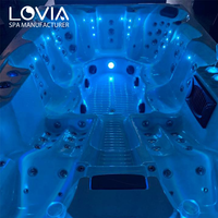 Bain à remous Balboa Série Classique Personnalisée avec éclairage LED, Jacuzzi extérieur en acrylique homologué SAA, fabriqué en Chine