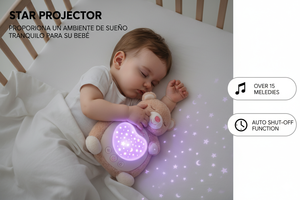 Doudou portable pour enfant avec bruit blanc, 3 modes, projecteur de lumière nocturne étoilée, 15 berceuses - Product Image 3