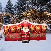 Décorations de Noël transfrontalières : Renne lumineux gonflable pour fêtes, figurines de dessin animé
