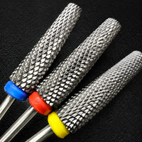 Jeu de fraises rotatives en carbure de tungstène de qualité supérieure, double coupe, avec anneau de couleur, tige de 3/32 po pour perceuse à ongles électrique
