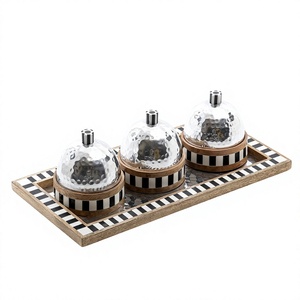 Pot à bonbons en bois de luxe, qualité supérieure, fait main, distributeur de noix, pot à fruits secs en métal classique et élégant, vente en gros - Product Image 1