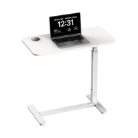 Table de chevet overbed pour ordinateur portable chariot à roulettes bureau à domicile hauteur réglable de 28 à 42 pouces bureau debout mobile pneumatique OEM ODM