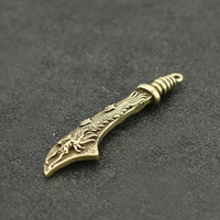 Amulette vintage en cuivre pur et épée de dragon, pendentif à collectionner d'art, vente en gros
