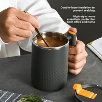 Ensemble cadeau de tasse à café et bouteille d'eau isothermes en acier inoxydable 304, réutilisables, 450 ml/15 oz, sans BPA, pour le bureau, la maison et les voyages