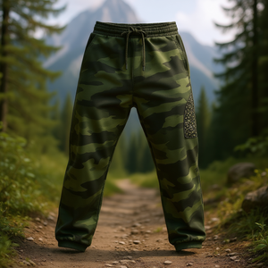 Pantalon de survêtement utilitaire camouflage vert armée pour homme Adidas, longueur intégrale, polaire en coton, coupe classique, vêtements d'extérieur d'automne, M69349 - Product Image 2