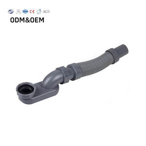 ชุดท่อระบายน้ำพลาสติกแบบแบนสำหรับอ่างอาบน้ำ อ่างล้างหน้า และห้องอาบน้ำ พร้อมตัวกรองเศษขยะ - Product Image 1