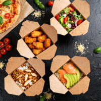 Cajas de Embalaje de Alimentos de Papel Kraft Personalizadas, Modernas y Elegantes, con Logotipo