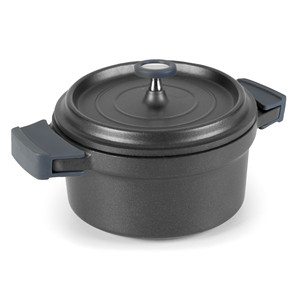 Casserole With Black Lid Cocotte 2.5 Qt Round Sturdy Handle For Baking And Cooking - Product Image 1