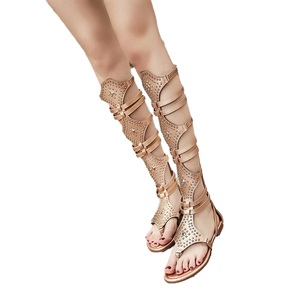 Sandales romaines plates à talon haut tendance et confortables pour femmes, respirantes, en PU, pour l'été - Product Image 4