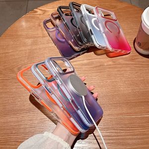 Ốp điện thoại iPhone 13 14 15 16 17 Pro Max hai màu, viền gradient, chống trượt, chống va đập, từ tính, chống rơi - Product Image 3