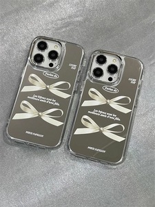 Funda para Teléfono con Espejo y Diseño de Lazo, Cubierta Estética y Linda para <span class=keywords><strong>iPhone</strong></span> <span class=keywords><strong>XR</strong></span>, <span class=keywords><strong>iPhone</strong></span> 12, Funda Brillante para 17promax, <span class=keywords><strong>iPhone</strong></span> 13 - Product Image 3