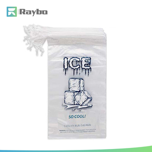 שקיות קרח מפלסטיק LDPE של RAYBO במשקל 8 ו-10 ליברות, בגודל 11X19 אינץ', עם סגירת שרוך וסגירת טוויסט, שקית קרח עמידה למקפיאים - Product Image 3