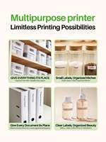 Printer Label Termal S12 Mini Pocket untuk Kantor, Hadiah, dan Merek, Lebar Cetak 14-16mm, Kertas Termal 0.5 inci untuk Printer Mini