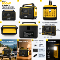 Stasiun Portabel LiFePO4 493Wh 600W Kontinu 1000W Puncak Generator Tenaga Surya Gelombang Sinus Murni untuk Luar Ruangan, RV, Rumah, Mobil, Baterai Eksternal