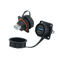 USB 3.0 Panel Mount Socket Type-A Female Industrial Connector for Machine Vision Outdoor Instruments