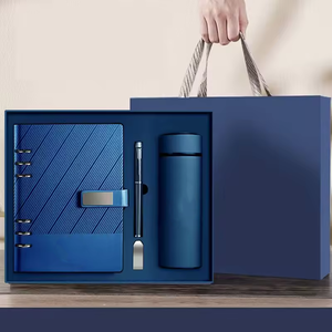 2025 Customized Business PU Leather A5 English <strong>Notepad</strong> Diary Notebook Official Gift Set Leather Notebook With Box <strong>and</strong> <strong>Pen</strong> - Product Image 1