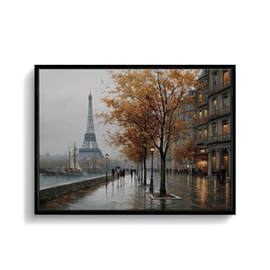 Immagini rustiche della foresta <span class=keywords><strong>dipinti</strong></span> di arte della parete della natura selvaggia retrò Vintage immagini incorniciate pittura paesaggistica rustica di arte della parete della fattoria - Product Image 2