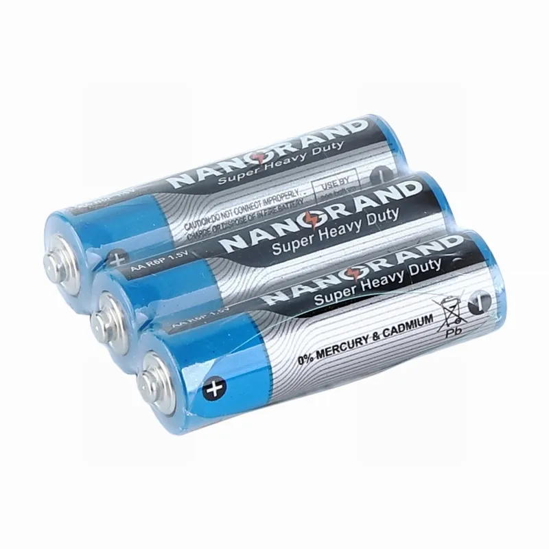 Nanguang marca Zinc carbon bateria extra heavy duty r6p r6 1.5v aa bateria para brinquedos elétricos