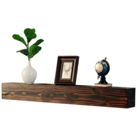 Étagère flottante en bois de pin pour cheminée-Couleur moka 60 "Belle étagère rustique en bois parfaite pour les cheminées électriques
