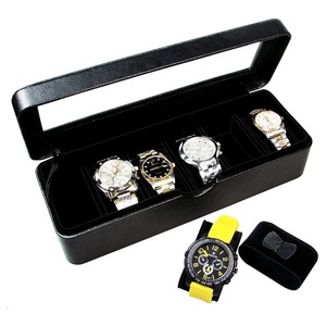 Boîte de montre en bois noir de quantité minimale de commande bas boîte de présentation de montre de luxe en <span class=keywords><strong>cuir</strong></span> PU 6 pour boîtier de montre <span class=keywords><strong>Rolex</strong></span> - Product Image 2
