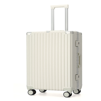 Valise en aluminium légère et étanche avec roues universelles silencieuses, coque renforcée, fermeture éclair anti-explosion et antivol