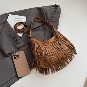 <span class=keywords><strong>Borsa</strong></span> a tracolla con frange stile Boho Vintage in pelle scamosciata <span class=keywords><strong>borsa</strong></span> a tracolla da donna di grande capacità Casual con nappe <span class=keywords><strong>postino</strong></span> sotto le ascelle - Product Image 2
