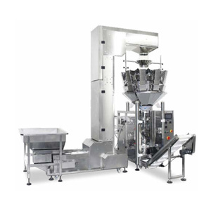 Système intégré d'emballage automatique en sachets plastiques pour aliments soufflés, crevettes, biscuits de pommes de terre : remplissage, emballage, découpe, collage - Product Image 1