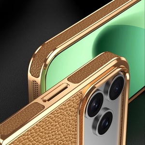 เคสโทรศัพท์หนัง PU ชุบเคลือบแม่เหล็กสำหรับ iPhone 17 14 15 16 Pro Max 17 Air รองรับการชาร์จไร้สาย ป้องกันการกระแทก ขายส่ง - Product Image 5