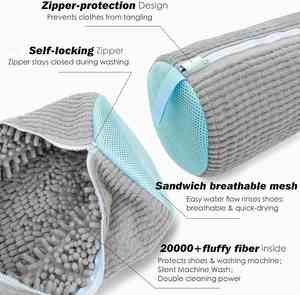 Lot de 2 sacs de lavage pour chaussures pour machine à laver, sacs de lavage pour lave-linge et sèche-linge, les fibres moelleuses assurent un nettoyage à 360° - Product Image 2