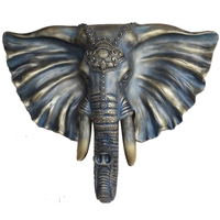 Tête d'éléphant 3D nordique, décoration murale, accessoires photo, animaux, décoration intérieure, sculpture murale suspendue