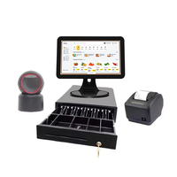 Sistema POS de 15.6 Pulgadas, Terminal Punto de Venta, Dispositivo para Cajero, Restaurante, Otras Cajas Registradoras, Máquina POS, Sistema de Punto de Venta, Impresora, Software POS