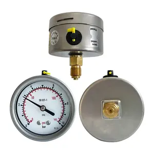 Anti-vibration Atmospheric Liquid Fill Pressure Gauge 2.5" 10 Bar