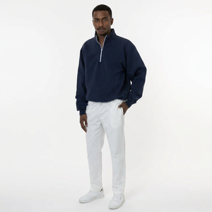 Custom Logo Men Hoodie Half Zip up <b>Mock</b> <b>Neck</b> Sweatshirt Fleece Pullover 14 Zip Sweatshirt Men's Hoodie - Product Image 1