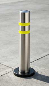 Stainless Steel Retractable Bollard 114mm OD 130cm 304 Semi-Automatic Manual Lifting Traffic Safety Barrier - Product Image 2