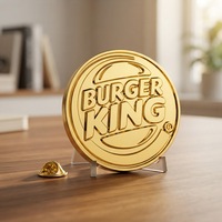 Épinglette personnalisée en alliage de zinc avec logo en relief, fabricant ODM, épinglettes souvenirs plaquées or, broche ronde, badge